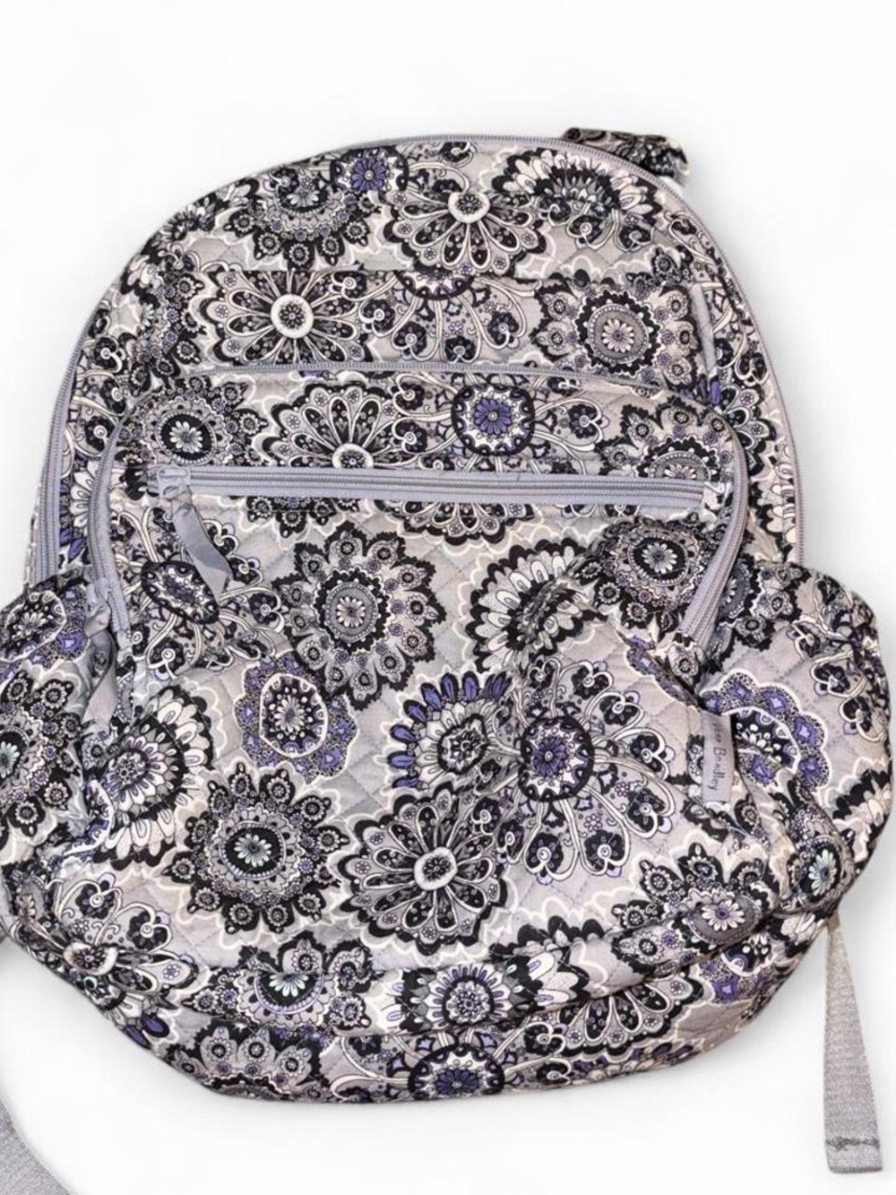 Vera Bradley Lavender and Gray Floral Quilted Backpack